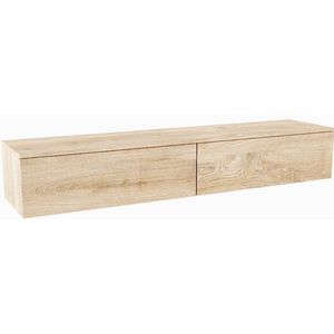 MONDIAZ ALAN MODULE Wastafelonderkast - 180x45x30cm - 2 lades - push to open - Melamine - Washed oak mat A45279Washedoak