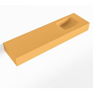 Mondiaz lex ocher vrijhangende solid surface wastafel 110 cm. Positie wasbak rechts