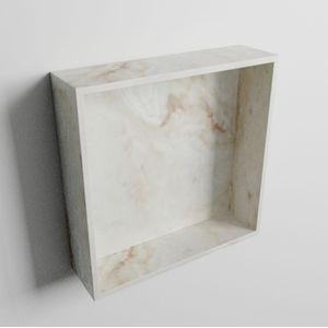 MONDIAZ EASY Nis 29,5x29,5cm in solid surface kleur Frappe. 1 vak  geschikt voor in- of opbouw