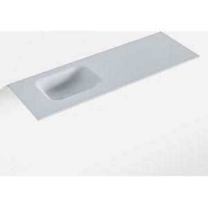 Mondiaz lex clay solid surface inleg wastafel voor toiletmeubel 90 cm. Positie wasbak links