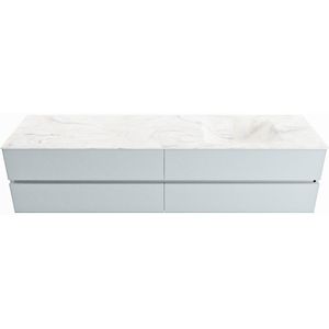 MONDIAZ VICA-DLUX 200cm badmeubel onderkast Clay 4 lades. Inbouw wastafel CLOUD rechts zonder kraangat, kleur Ostra.
