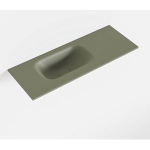 Mondiaz eden army solid surface inleg wastafel voor toiletmeubel 60 cm. Positie wasbak links