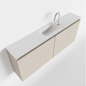 Mondiaz ture 120 cm toiletmeubel linen. Eden wastafel talc midden 1 kraangat