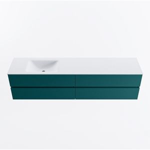 Mondiaz vica 200 cm badmeubel onderkast smag 4 lades. Wastafel cloud links 1 kraangat, kleur talc.