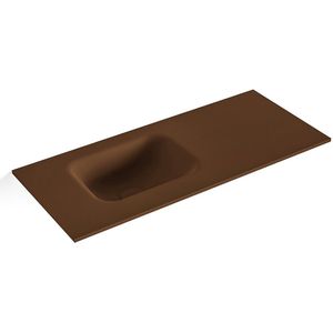 Mondiaz lex rust solid surface inleg wastafel voor toiletmeubel 70 cm. Positie wasbak links
