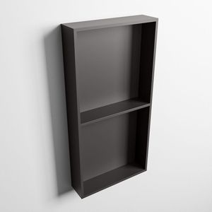 Mondiaz easy nis 59,5x29,5 cm in solid surface kleur darkgrey | darkgrey. 2 vakken geschikt voor in- of opbouw