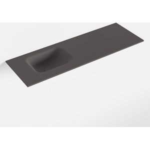 Mondiaz lex dark_grey solid surface inleg wastafel voor toiletmeubel 90 cm. Positie wasbak links