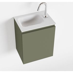 Mondiaz olan 40 cm toiletmeubel army. Lex wastafel talc links 1 kraangat