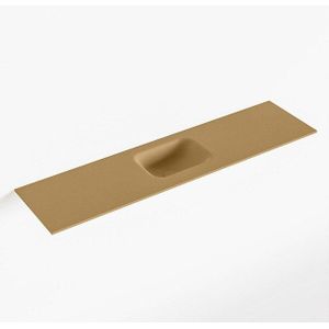 Mondiaz LEX Fontein - 120x30x0.9cm - wasbak midden - zonder kraangaten - voor toiletmeubel - Solid surface - Oro F51125Oro