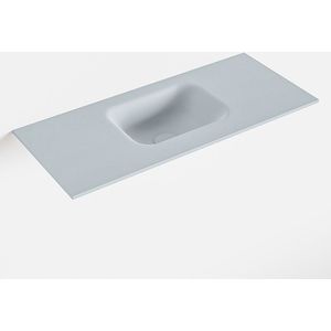MONDIAZ LEX Clay solid surface inleg wastafel voor toiletmeubel 70cm. Positie wasbak midden
