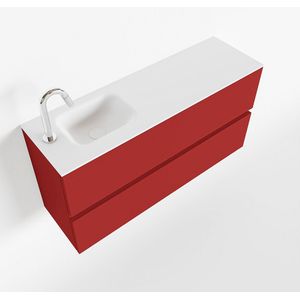 MONDIAZ ADA 100cm toiletmeubel fire. LEX wastafel talc links 1 kraangat