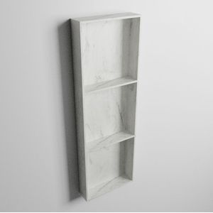 Mondiaz easy nis 89,5x29,5 cm in solid surface kleur opalo. 3 vakken geschikt voor in- of opbouw