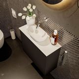 Mondiaz Fowy toiletmeubel 60cm urban met witte waskom midden zonder kraangat