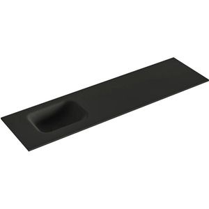 Mondiaz lex urban solid surface inleg wastafel voor toiletmeubel 110 cm. Positie wasbak links