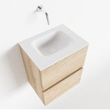 Mondiaz Ada 40cm toiletmeubel washed oak met wastafel talc midden zonder kraangat