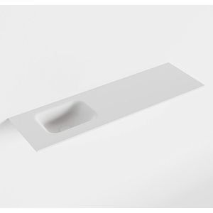 Mondiaz lex talc solid surface inleg wastafel voor toiletmeubel 100 cm. Positie wasbak links