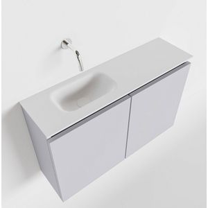 Mondiaz ture 80 cm toiletmeubel cale. Eden wastafel talc links geen kraangat