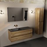 Mondiaz aivy 120 cm badmeubel chai, wastafel urban solid surface links zonder kraangat met spiegel