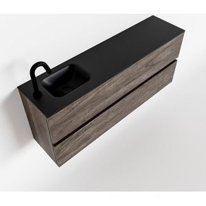 Mondiaz ada 120 cm toiletmeubel dark brown. Lex wastafel urban links 1 kraangat