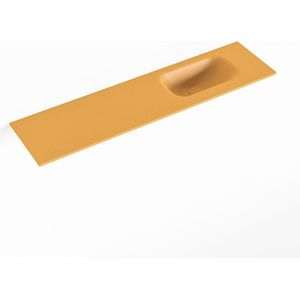 Mondiaz eden ocher solid surface inleg wastafel voor toiletmeubel 90 cm. Positie wasbak rechts