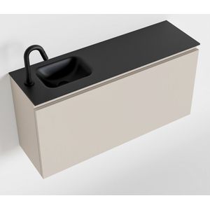 MONDIAZ OLAN 100cm toiletmeubel linen. LEX wastafel urban links 1 kraangat