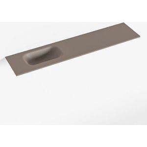 Mondiaz eden smoke solid surface inleg wastafel voor toiletmeubel 100 cm. Positie wasbak links