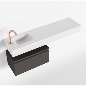 Mondiaz andor 60 cm toiletmeubel dark grey. Lex 120 cm wastafel talc links 1 kraangat