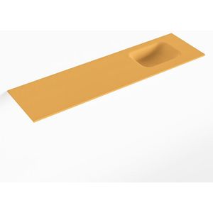 Mondiaz lex ocher solid surface inleg wastafel voor toiletmeubel 110 cm. Positie wasbak rechts