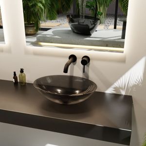 Mondiaz zoi waskom transparant 50 cm kleur black