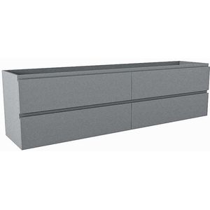 Mondiaz HAY wastafelonderkast - 180x40x50cm - 4 lades - uitsparing links en rechts - softclose - Plata M45247Plata