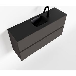 MONDIAZ ADA 100cm toiletmeubel dark grey. LEX wastafel urban midden 1 kraangat