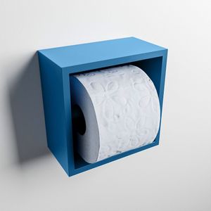 Mondiaz easy toiletrolhouder cube 160 solid surface 16x8,6 cm kleur jeans. Geschikt voor op en inbouw.