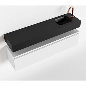 MONDIAZ ANDOR 120cm toiletmeubel talc. LEX 120cm wastafel urban rechts 1 kraangat