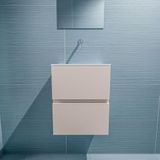 MONDIAZ ADA 40cm toiletmeubel linen. LEX wastafel talc midden zonder kraangat