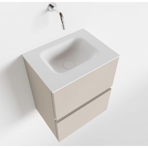 Mondiaz ada 40 cm toiletmeubel linen. Lex wastafel talc midden zonder kraangat