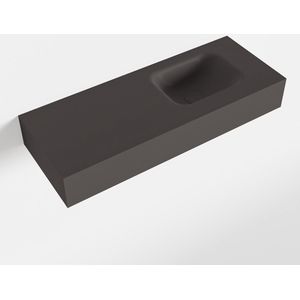 MONDIAZ LEX Dark_grey vrijhangende solid surface wastafel 80cm. Positie wasbak rechts