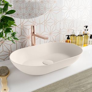 Mondiaz onni waskom solid surface 55 cm kleur linen /linen