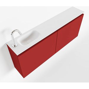 MONDIAZ TURE 120cm toiletmeubel fire. EDEN wastafel talc links 1 kraangat