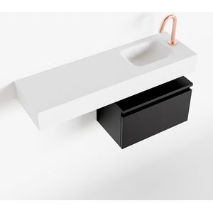 Mondiaz - Andor Toiletmeubel - Urban - Wastafel Talc Rechts - Solid Surface