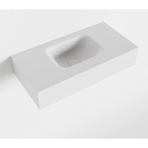 MONDIAZ LEX Talc vrijhangende solid surface wastafel 60cm. Positie wasbak midden
