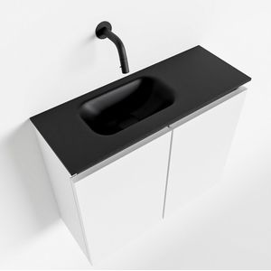 Mondiaz ture 60 cm toiletmeubel talc. Eden wastafel urban links geen kraangat