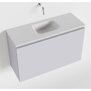 Mondiaz olan 80 cm toiletmeubel cale. Lex wastafel talc midden geen kraangat