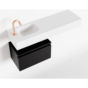 Mondiaz andor 50 cm toiletmeubel urban. Lex 100 cm wastafel talc links 1 kraangat