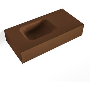 MONDIAZ LEX Rust vrijhangende solid surface wastafel 60cm. Positie wasbak links
