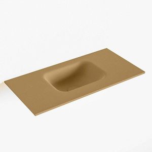 Mondiaz LEX Fontein - 60x30x0.9cm - wasbak midden - zonder kraangaten - voor toiletmeubel - Solid surface - Oro F51107Oro