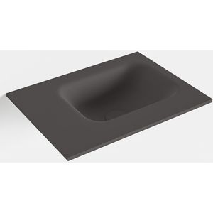 MONDIAZ LEX Dark_grey solid surface inleg wastafel voor toiletmeubel 40cm. Positie wasbak rechts