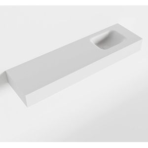 MONDIAZ LEX Talc vrijhangende solid surface wastafel 110cm. Positie wasbak rechts