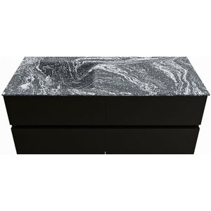 Mondiaz vica-dlux 120 cm badmeubel onderkast urban 4 lades. Inbouw wastafel cloud links zonder kraangat, kleur lava.