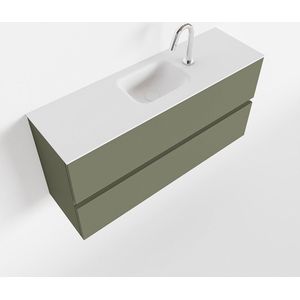 MONDIAZ ADA 100cm toiletmeubel army. LEX wastafel talc midden 1 kraangat