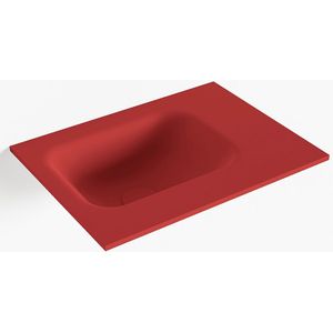 Mondiaz lex fire solid surface inleg wastafel voor toiletmeubel 40 cm. Positie wasbak links